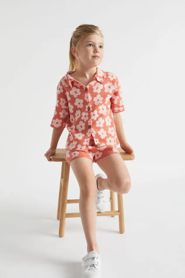 Seed Heritage TShirts and Tops Knit Jacquard Shirt Red Clay 8211 Girl