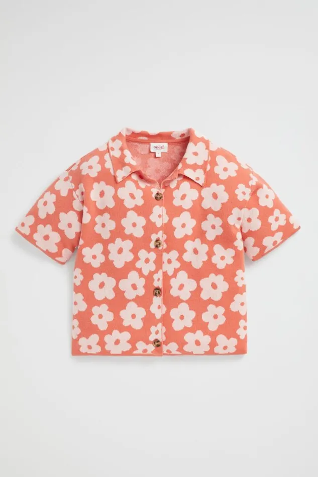Seed Heritage TShirts and Tops Knit Jacquard Shirt Red Clay 8211 Girl