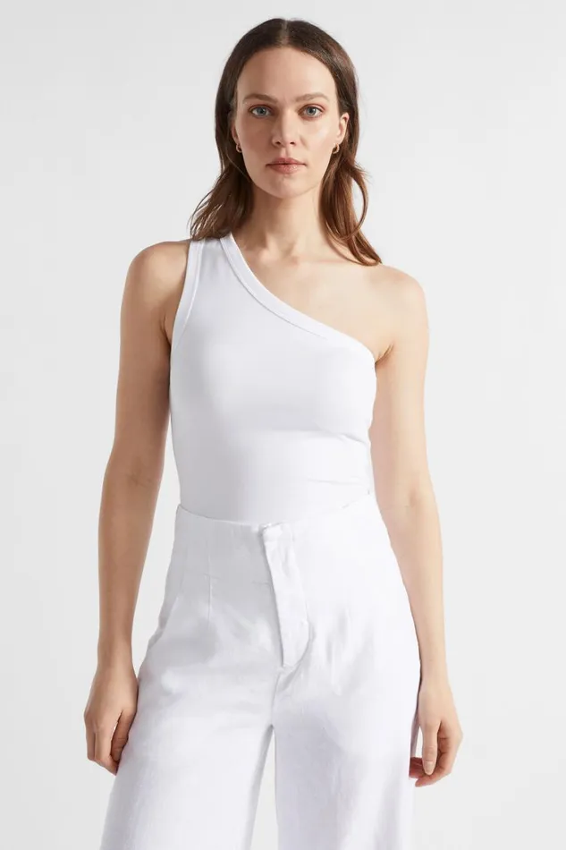 Seed Heritage TShirts and Tops One Shoulder Tank Whisper White 8211 Woman