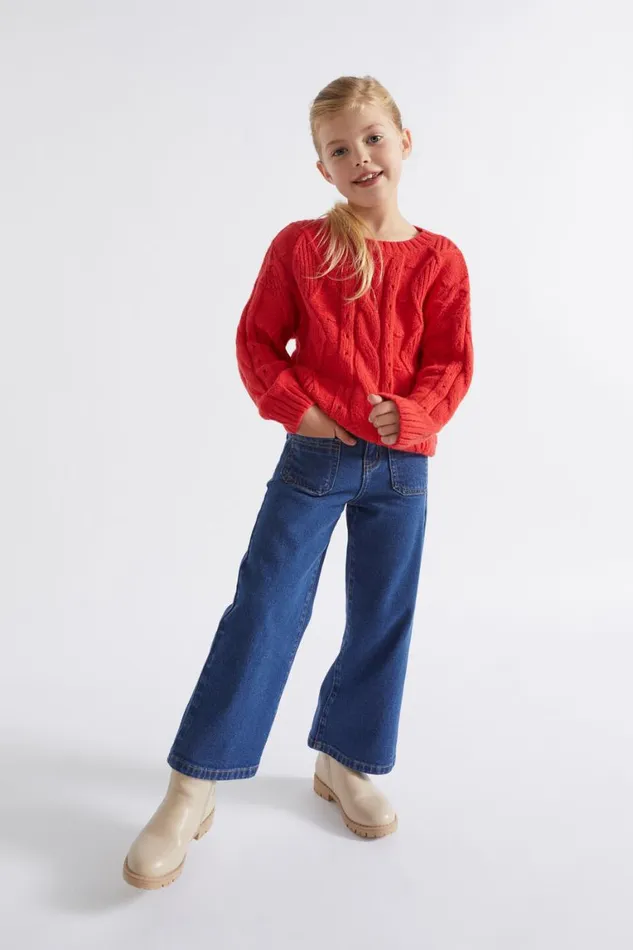 Seed Heritage TShirts and Tops Pompom Cable Knit Super Red 8211 Girl
