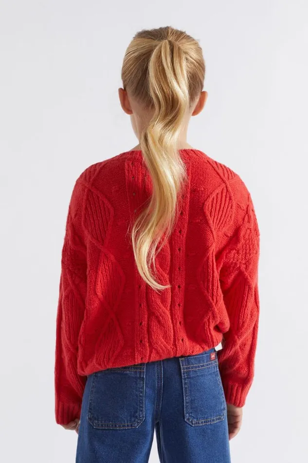 Seed Heritage TShirts and Tops Pompom Cable Knit Super Red 8211 Girl