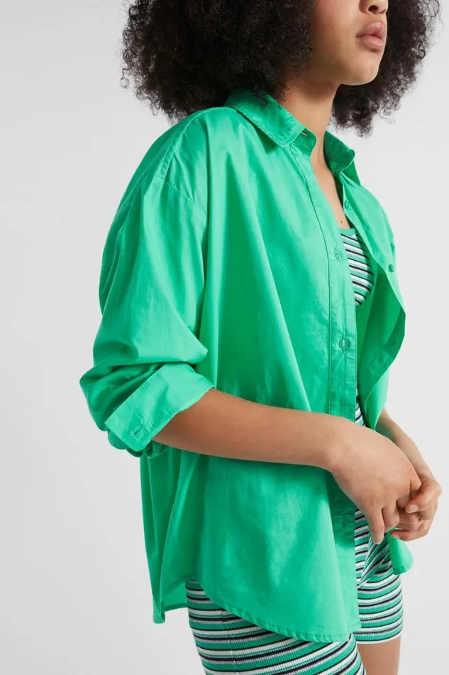 Seed Heritage TShirts and Tops Poplin Overshirt Jewel Green 8211 Teen Girl