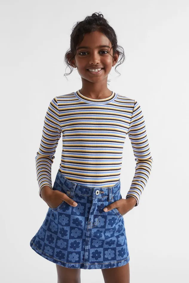 Seed Heritage TShirts and Tops Rib Stripe Tee Midnight Multi 8211 Girl