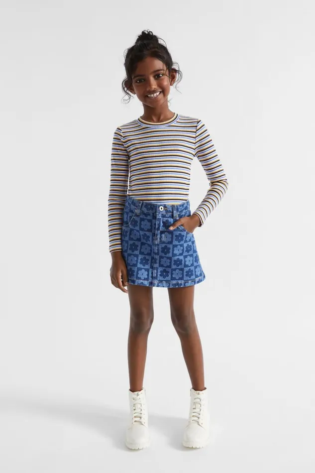 Seed Heritage TShirts and Tops Rib Stripe Tee Midnight Multi 8211 Girl