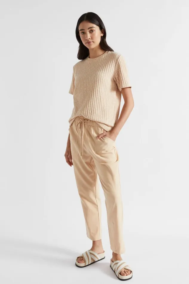 Seed Heritage TShirts and Tops Ribbed Short Sleeve Tee Soft Wheat Twist 8211 Woman Seed Heritage TShirts and Tops Ribbed Short Sleeve Tee Soft Wheat Twist 8211 Woman