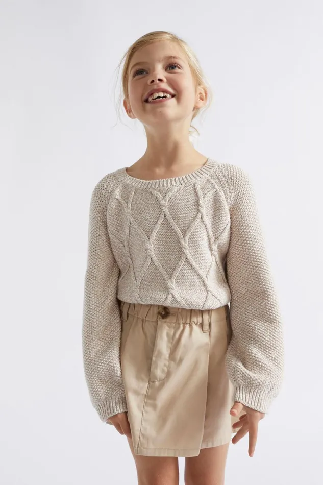 Seed Heritage TShirts and Tops Speckle Cable Knit Chai 8211 Girl