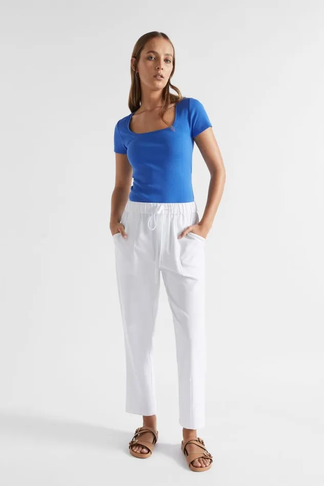 Seed Heritage TShirts and Tops Square Neck Rib Tee Deep Ocean 8211 Woman