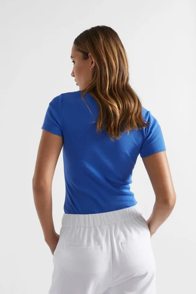 Seed Heritage TShirts and Tops Square Neck Rib Tee Deep Ocean 8211 Woman