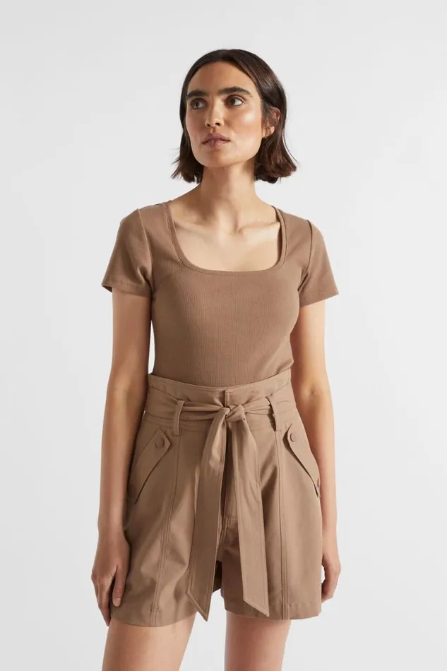 Seed Heritage TShirts and Tops Square Neck Rib Tee Woodland 8211 Woman
