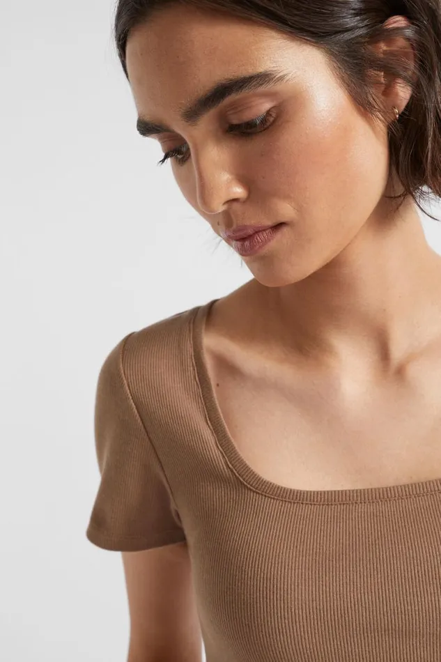 Seed Heritage TShirts and Tops Square Neck Rib Tee Woodland 8211 Woman