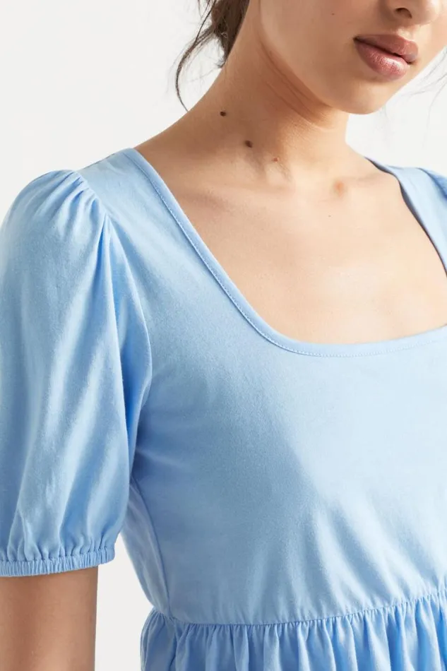 Seed Heritage TShirts and Tops Square Neck Ruched Tee Bluebell 8211 Woman