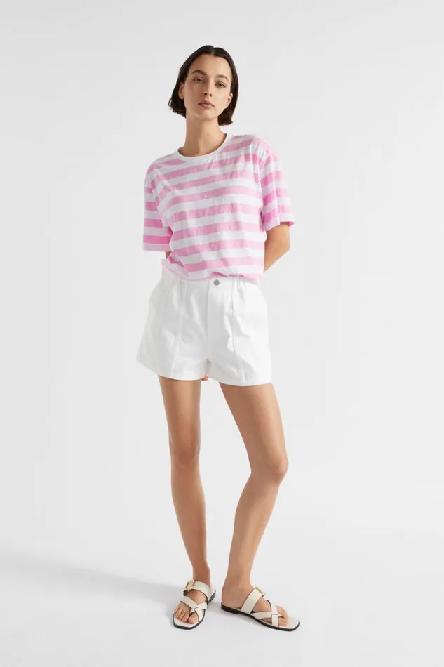 Seed Heritage TShirts and Tops Stripe Boxy Tee Pink Gin Stripe 8211 Woman