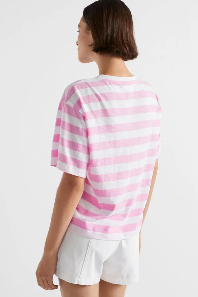Seed Heritage TShirts and Tops Stripe Boxy Tee Pink Gin Stripe 8211 Woman