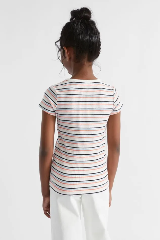 Seed Heritage TShirts and Tops Stripe Rib Tee Canvas Multi 8211 Girl