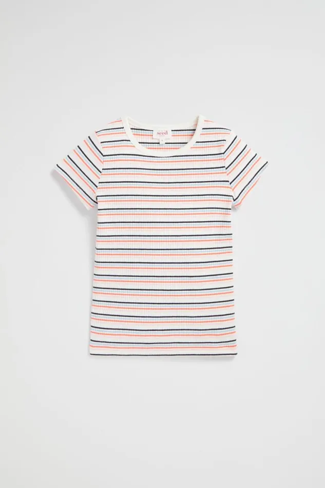 Seed Heritage TShirts and Tops Stripe Rib Tee Canvas Multi 8211 Girl