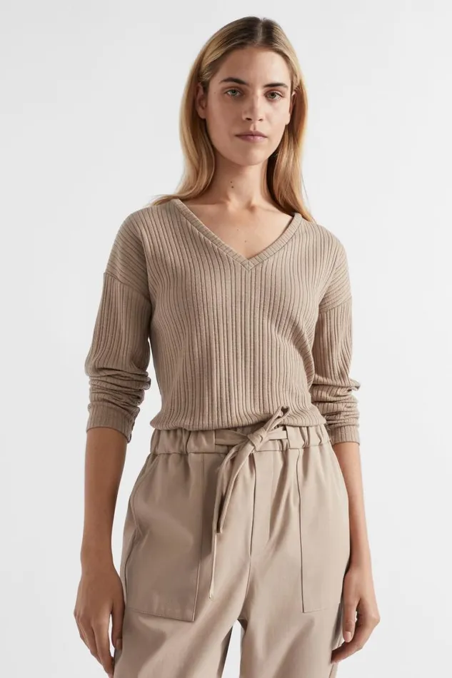 Seed Heritage TShirts and Tops Textured V Neck Top Cookie 8211 Woman