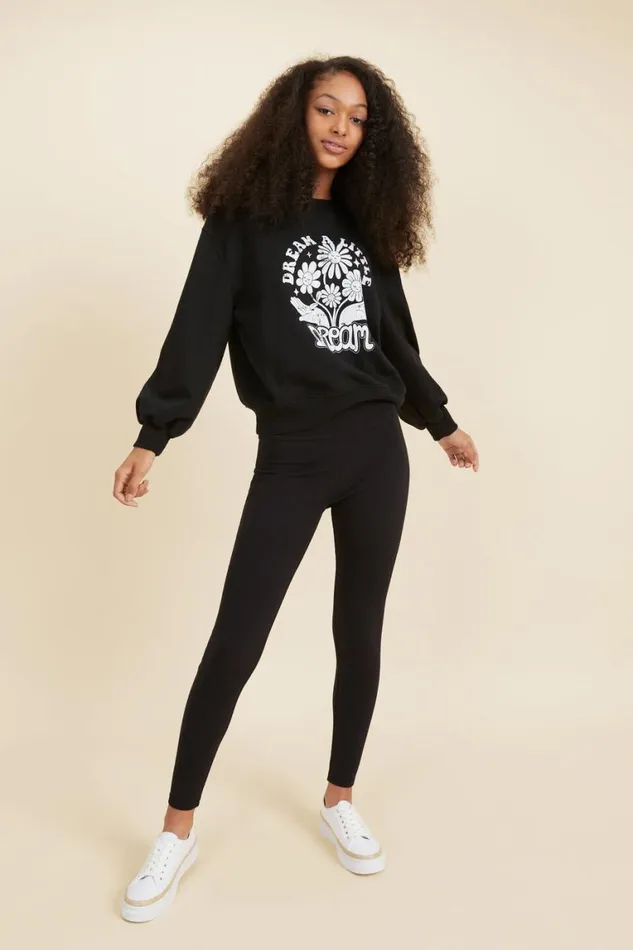 Seed Heritage TShirts and Tops Vintage Washed Sweat Black 8211 Teen Girl