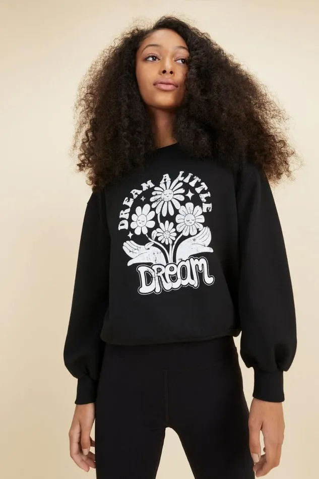 Seed Heritage TShirts and Tops Vintage Washed Sweat Black 8211 Teen Girl