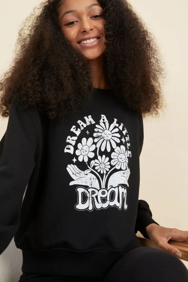 Seed Heritage TShirts and Tops Vintage Washed Sweat Black 8211 Teen Girl