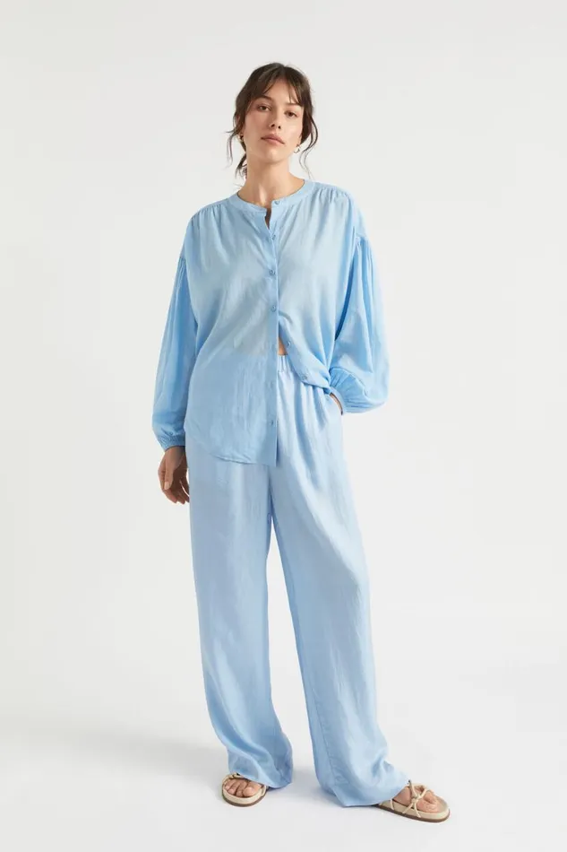 Seed Heritage TShirts and Tops Voile Gathered Shirt Bluebell 8211 Woman