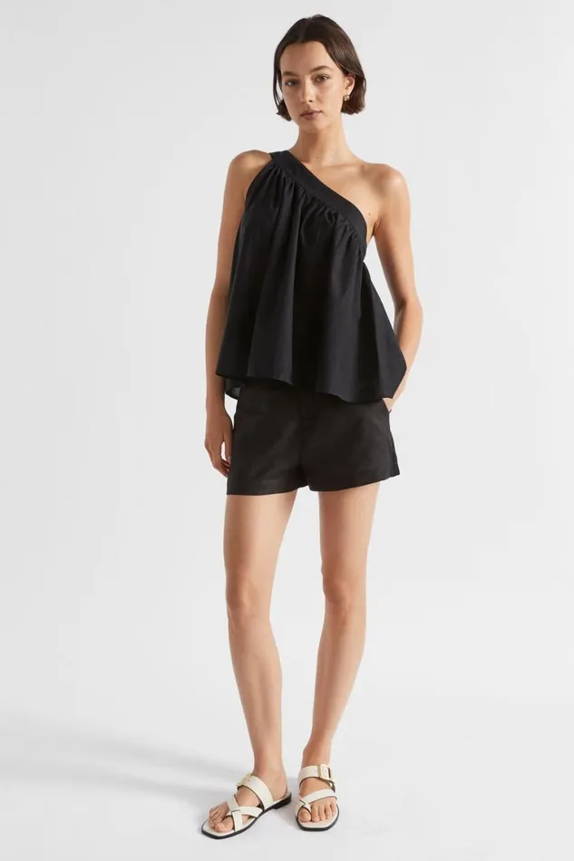Seed Heritage TShirts and Tops Voile Tie Shoulder Top Black 8211 Woman