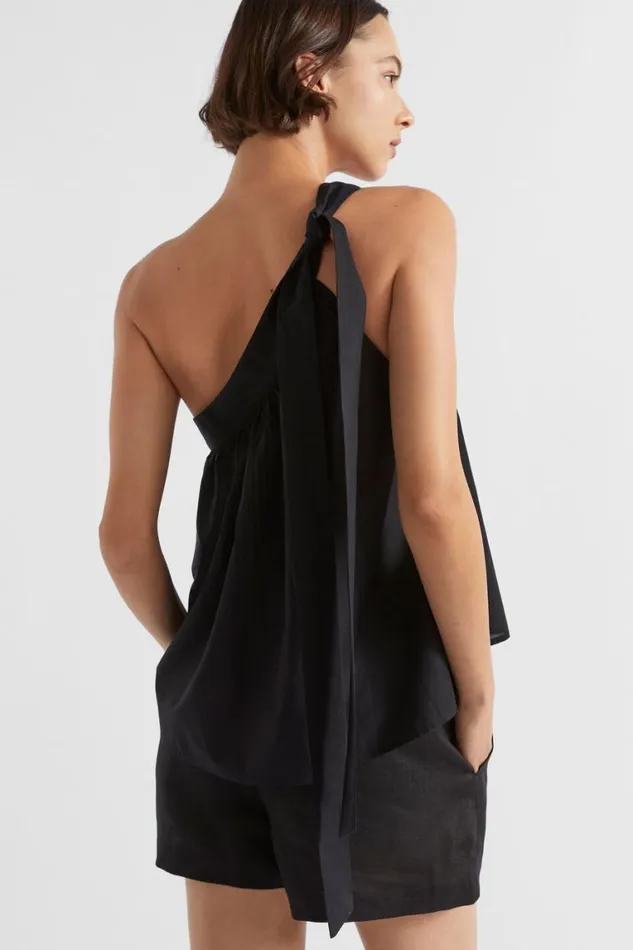 Seed Heritage TShirts and Tops Voile Tie Shoulder Top Black 8211 Woman