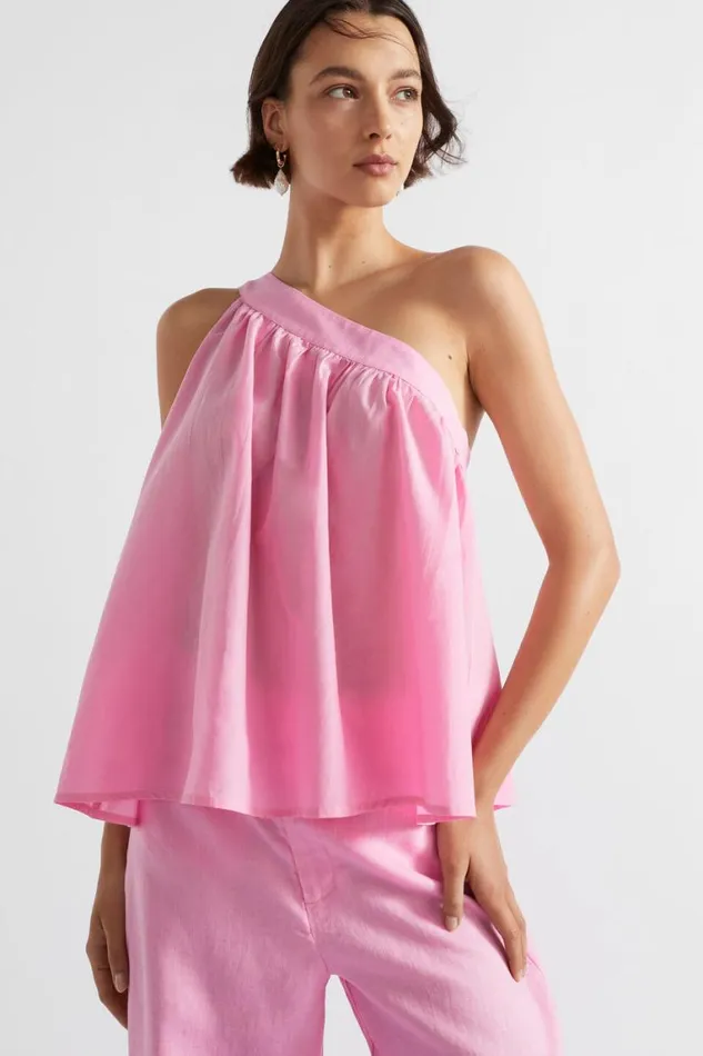 Seed Heritage TShirts and Tops Voile Tie Shoulder Top Pink Gin 8211 Woman