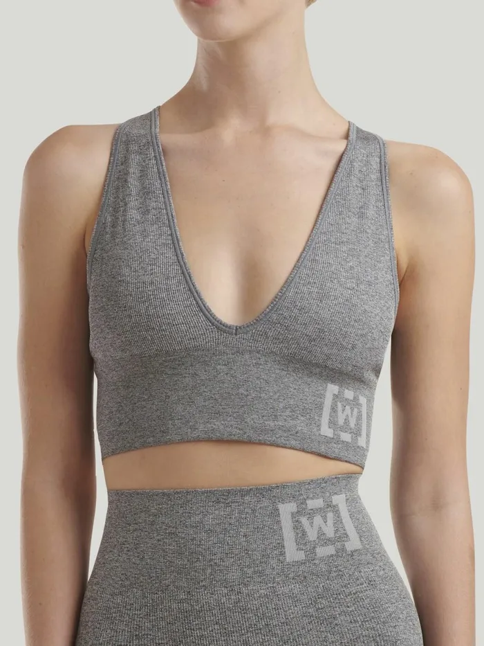 Shaping Athleisure Crop Top Bra Grey Melange Women Wolford Tops