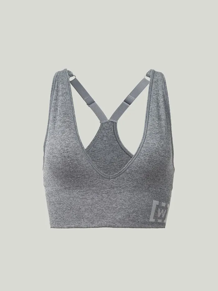 Shaping Athleisure Crop Top Bra Grey Melange Women Wolford Tops
