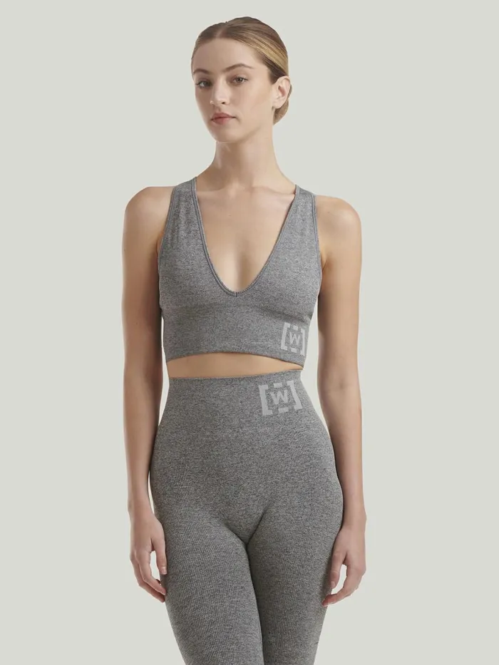 Shaping Athleisure Crop Top Bra Grey Melange Women Wolford Tops
