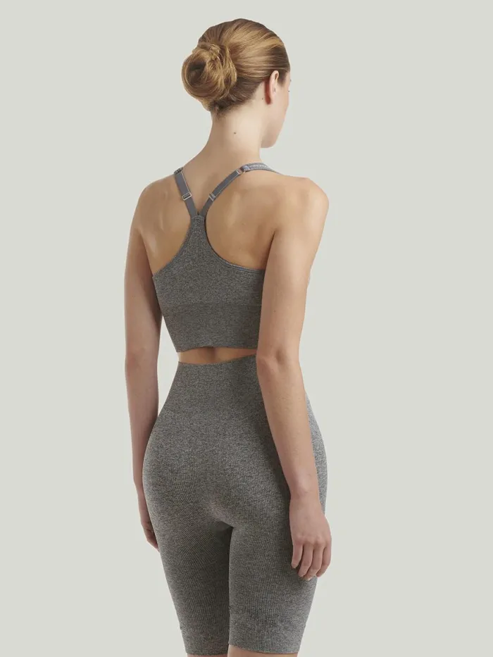 Shaping Athleisure Crop Top Bra Grey Melange Women Wolford Tops