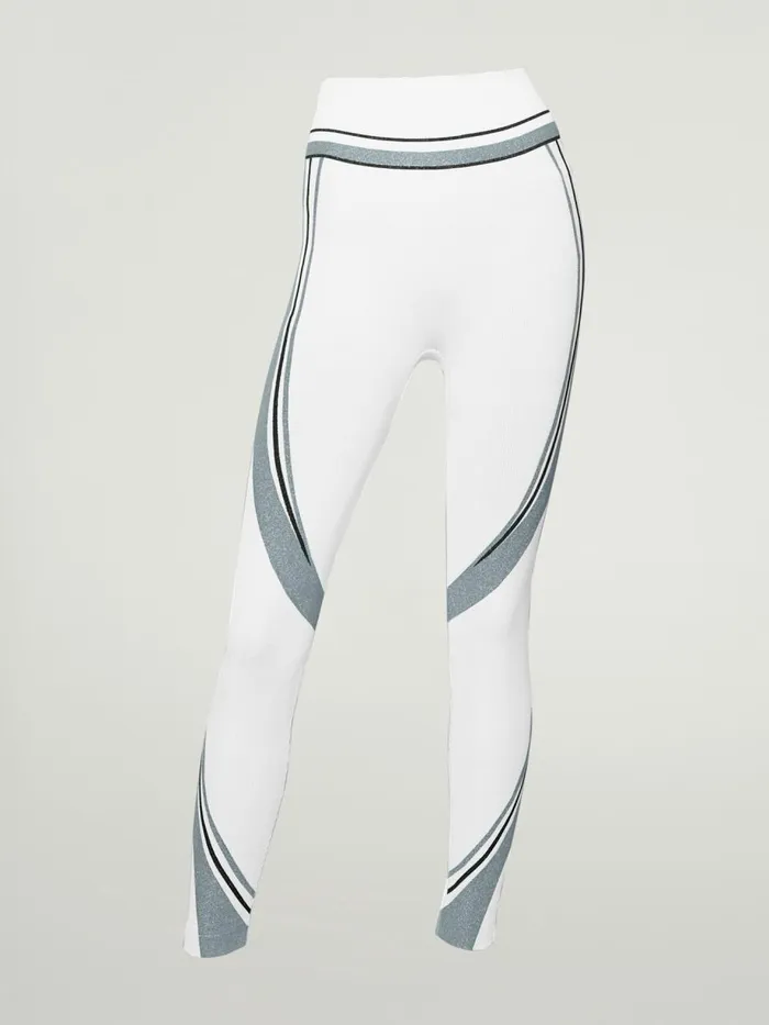 Shaping Stripes Leggings Whiteblue Lurexblack Women Wolford Athleisure Leggings