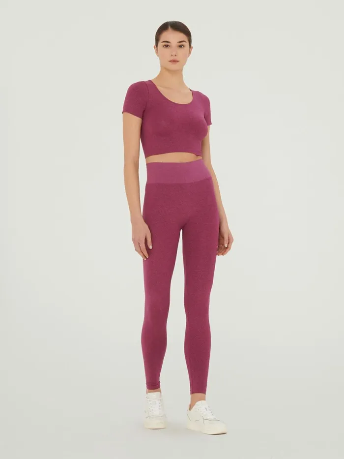 Shiny Crop Top Mineral Redpink Women Wolford Tops