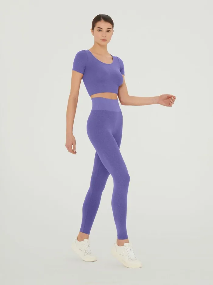 Shiny Crop Top Ultra Violetlight Aquamarine Women Wolford Tops