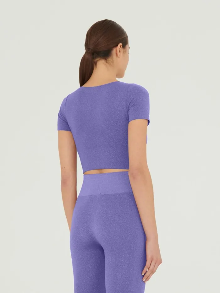 Shiny Crop Top Ultra Violetlight Aquamarine Women Wolford Tops