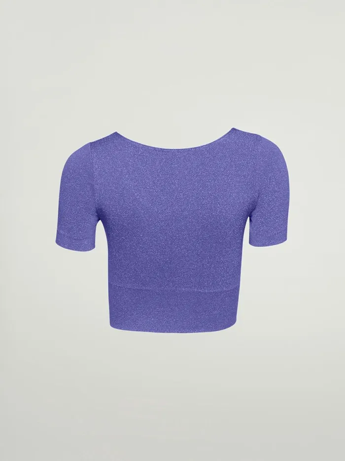 Shiny Crop Top Ultra Violetlight Aquamarine Women Wolford Tops