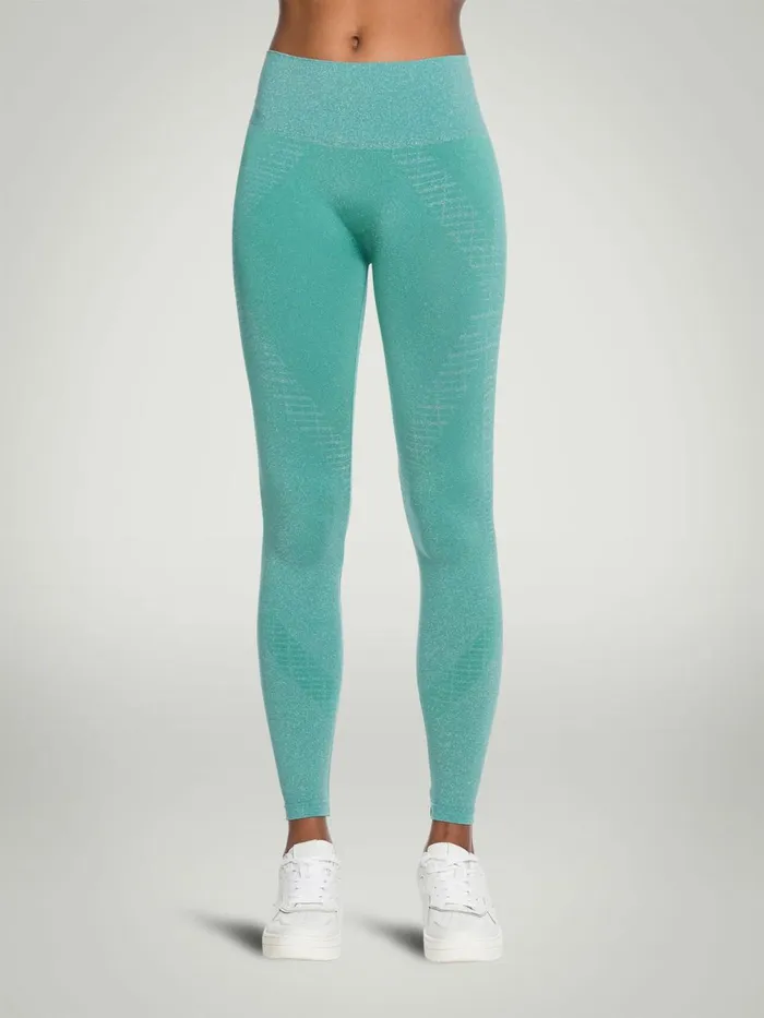 Shiny Grid Leggings Ice Jadesilver Women Wolford Leggings
