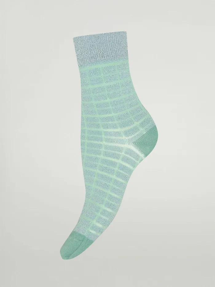 Shiny Grid Socks Ice Jadesilver Women Wolford Socks