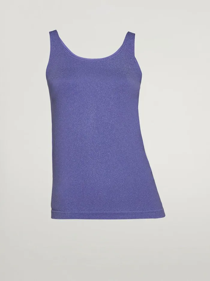 Shiny Top Sleeveless Ultra Violetlight Aquamarine Women Wolford Tops