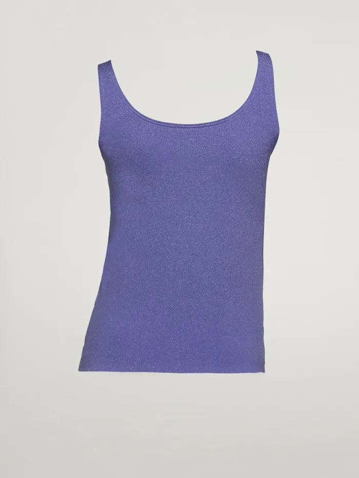 Shiny Top Sleeveless Ultra Violetlight Aquamarine Women Wolford Tops
