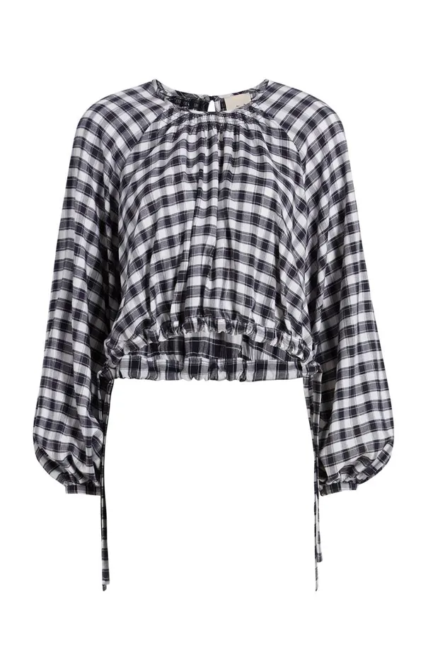 Shop Adia Top Navywhite Cinq Sept Long Sleeve Tops
