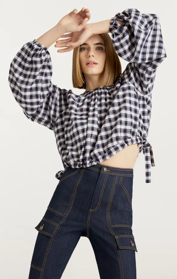 Shop Adia Top Navywhite Cinq Sept Long Sleeve Tops
