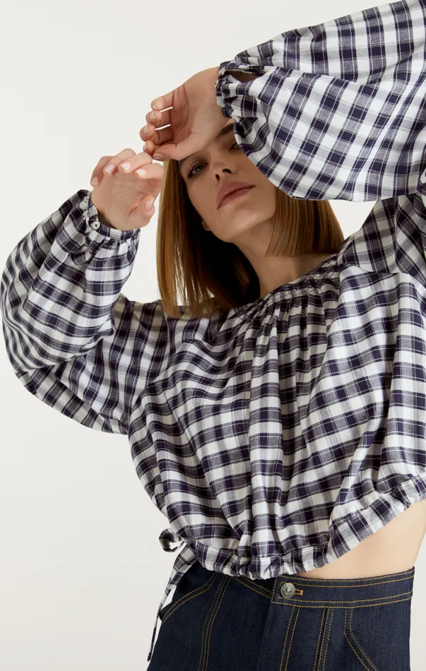 Shop Adia Top Navywhite Cinq Sept Long Sleeve Tops
