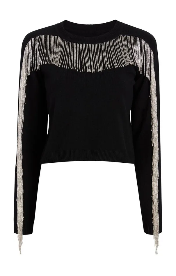 Shop Althea Sweater Blacksilver Cinq Sept Long Sleeve Tops