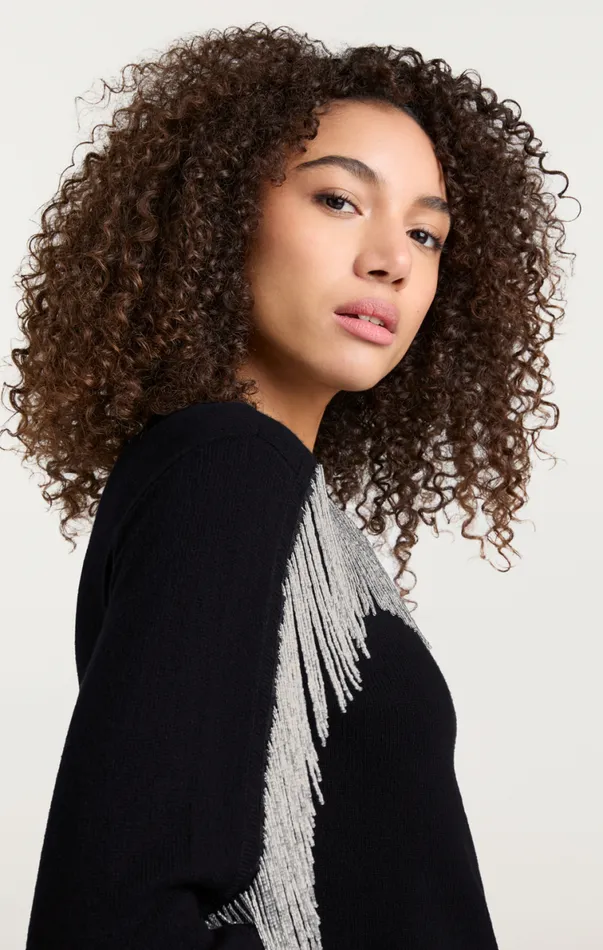 Shop Althea Sweater Blacksilver Cinq Sept Long Sleeve Tops