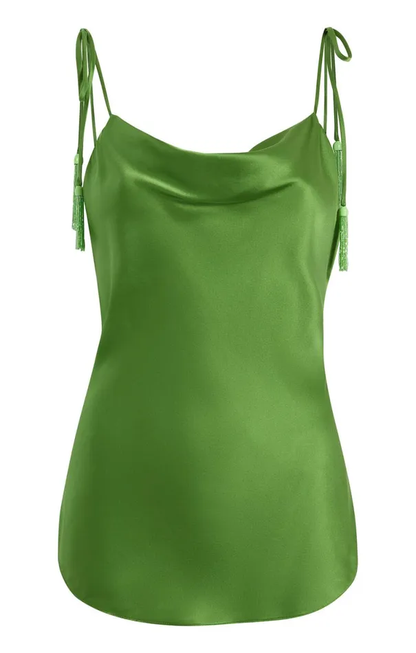 Shop Beaded Tassel Marta Cami Grass Cinq Sept Tank Tops and Camisoles
