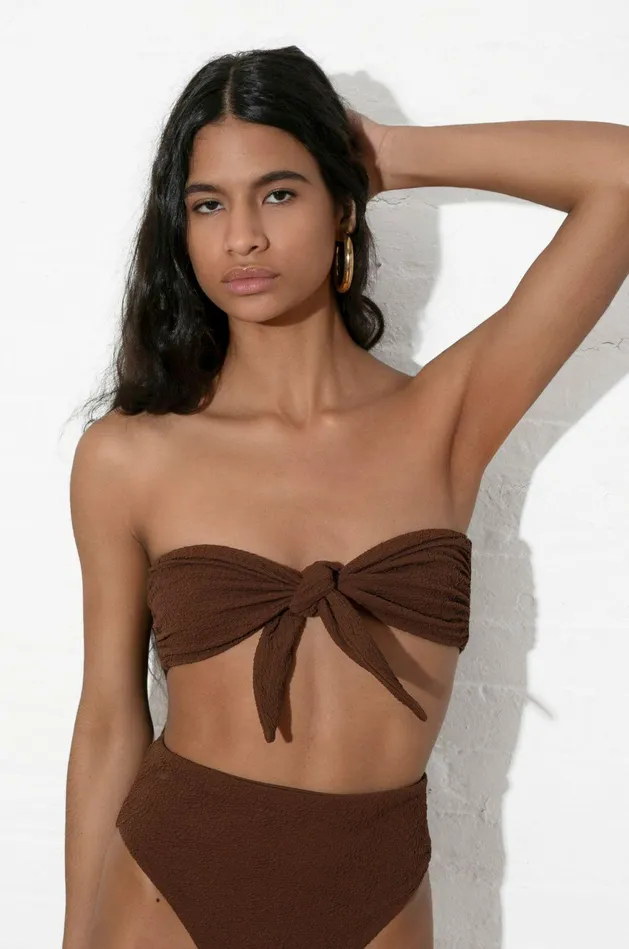 Shop Bikini Tops Mara Hoffman Kai Bikini Top Brown Shop Bikini Tops Mara Hoffman Kai Bikini Top Brown