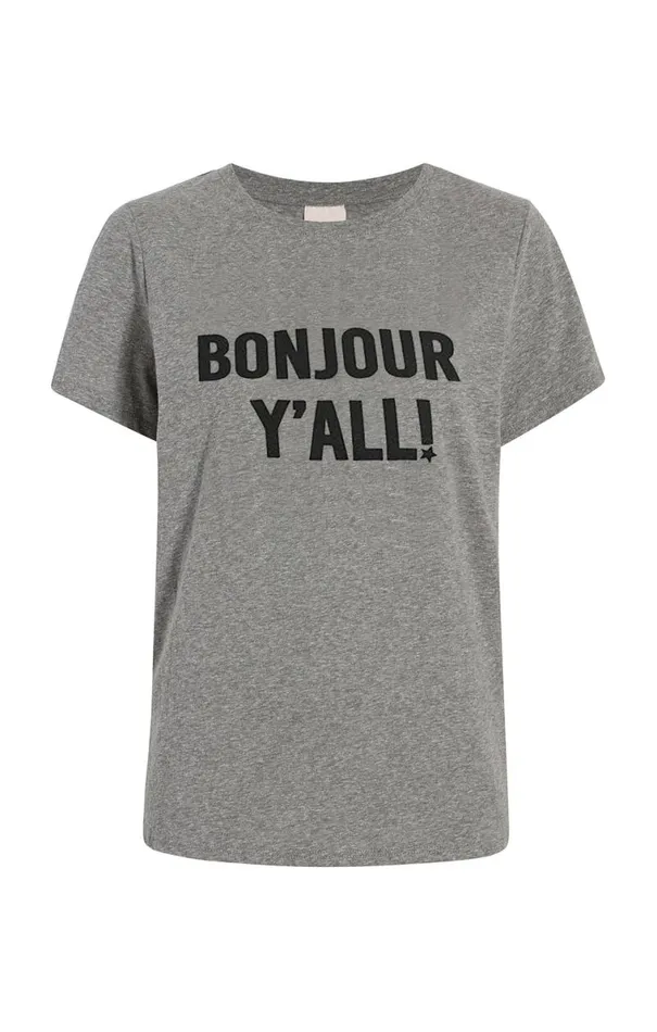 Shop Bonjour Y039all Tee Heather Greyblack Cinq Sept Tees