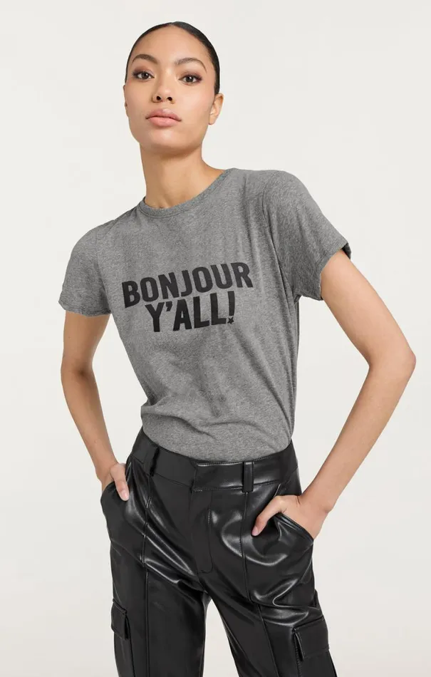 Shop Bonjour Y039all Tee Heather Greyblack Cinq Sept Tees