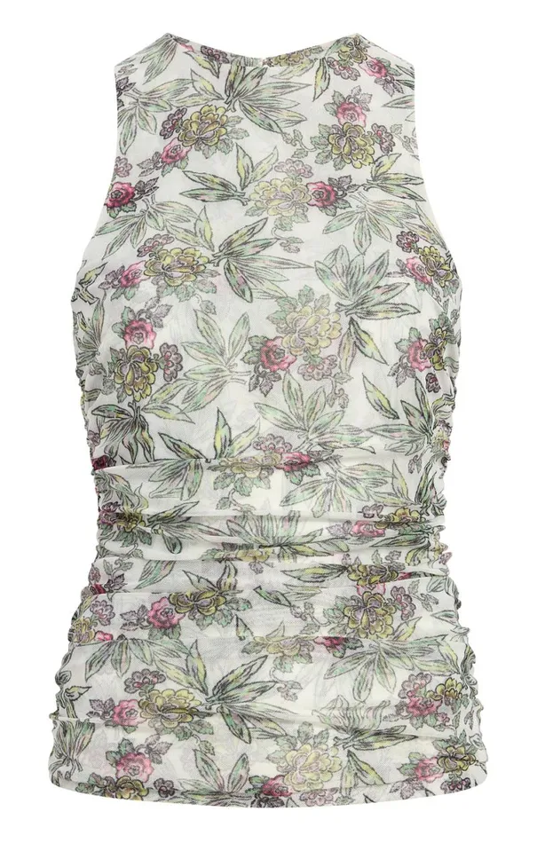 Shop Botanical Floral Dasha Top Ivory Multi Cinq Sept Tank Tops and Camisoles